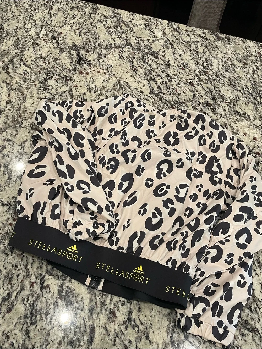 adidas StellaSport Black & Beige Leopard-Print Zip Jacket - Picture 5 of 5
